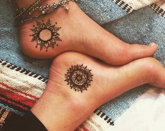 Henna Stars Suns Moons Tattoo