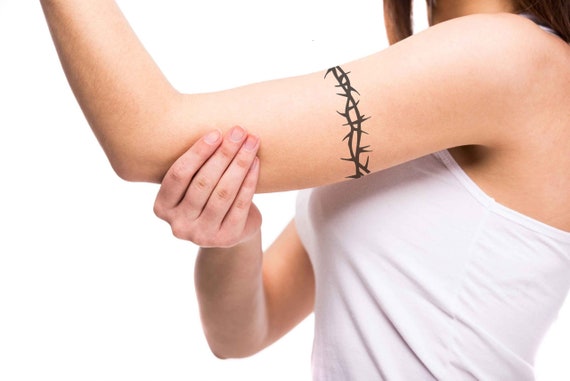 Crown of Thorns Armband Fake Tattoo Temporary Tattoos Design - Etsy