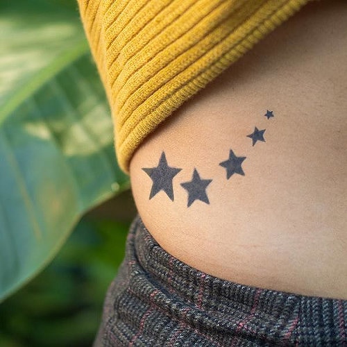 The Canvas Arts Temporary Tattoo Waterproof For Mens  Women Wrist Arm  Hand Neck X161 Stars Tattoo Size 60mmX105mm  Amazonin Beauty