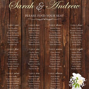 PRINTABLE Personalized Barnboard Mason Jar Rustic Wedding SEATING CHART ...