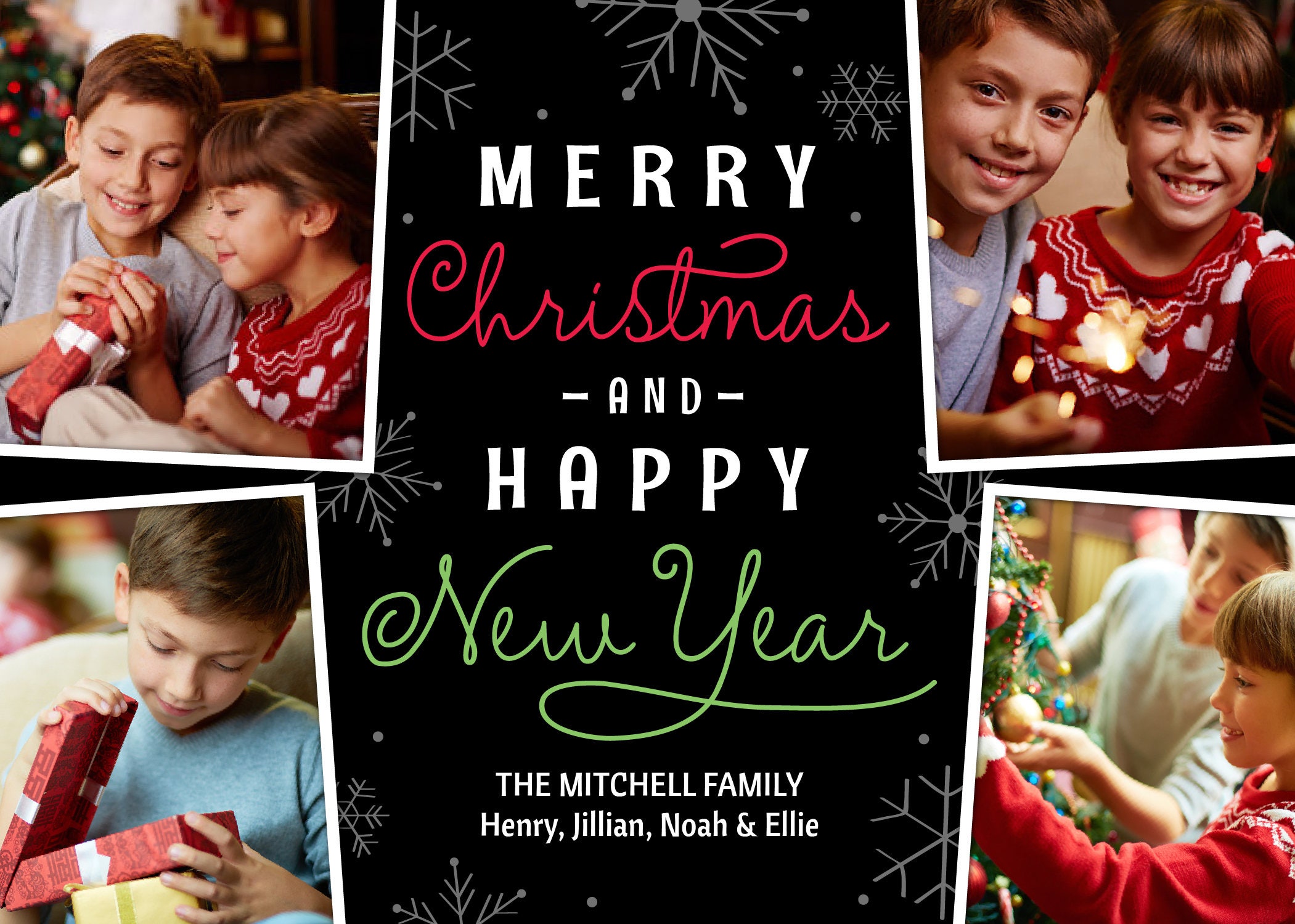 PRINTABLE Personalized Photo Christmas Cards Rustic Photo Holiday Xmas ...