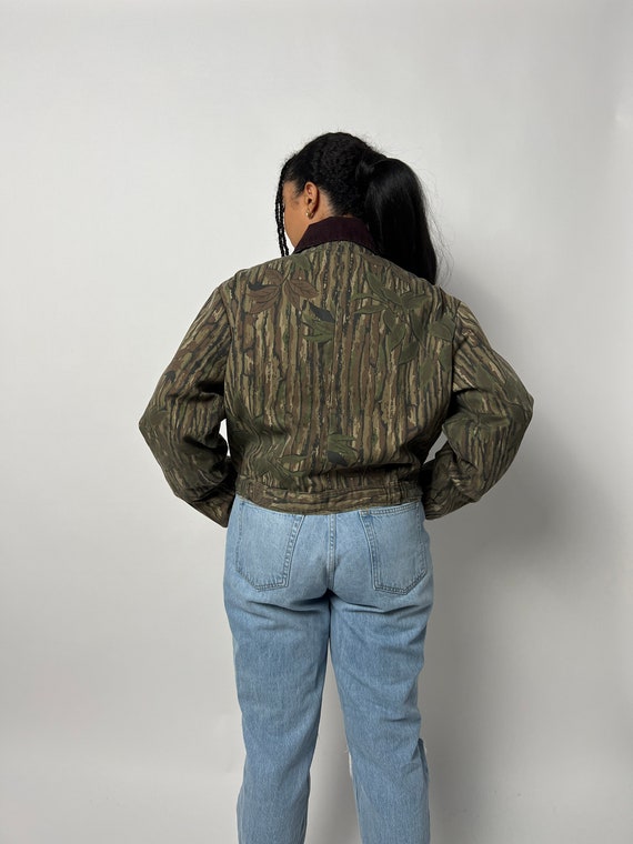Hunting Jacket Vintage 90s Cropped Camo Print Can… - image 5