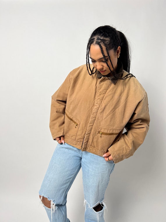 Carhartt Style Vintage 90s Cropped Jacket - Brown 