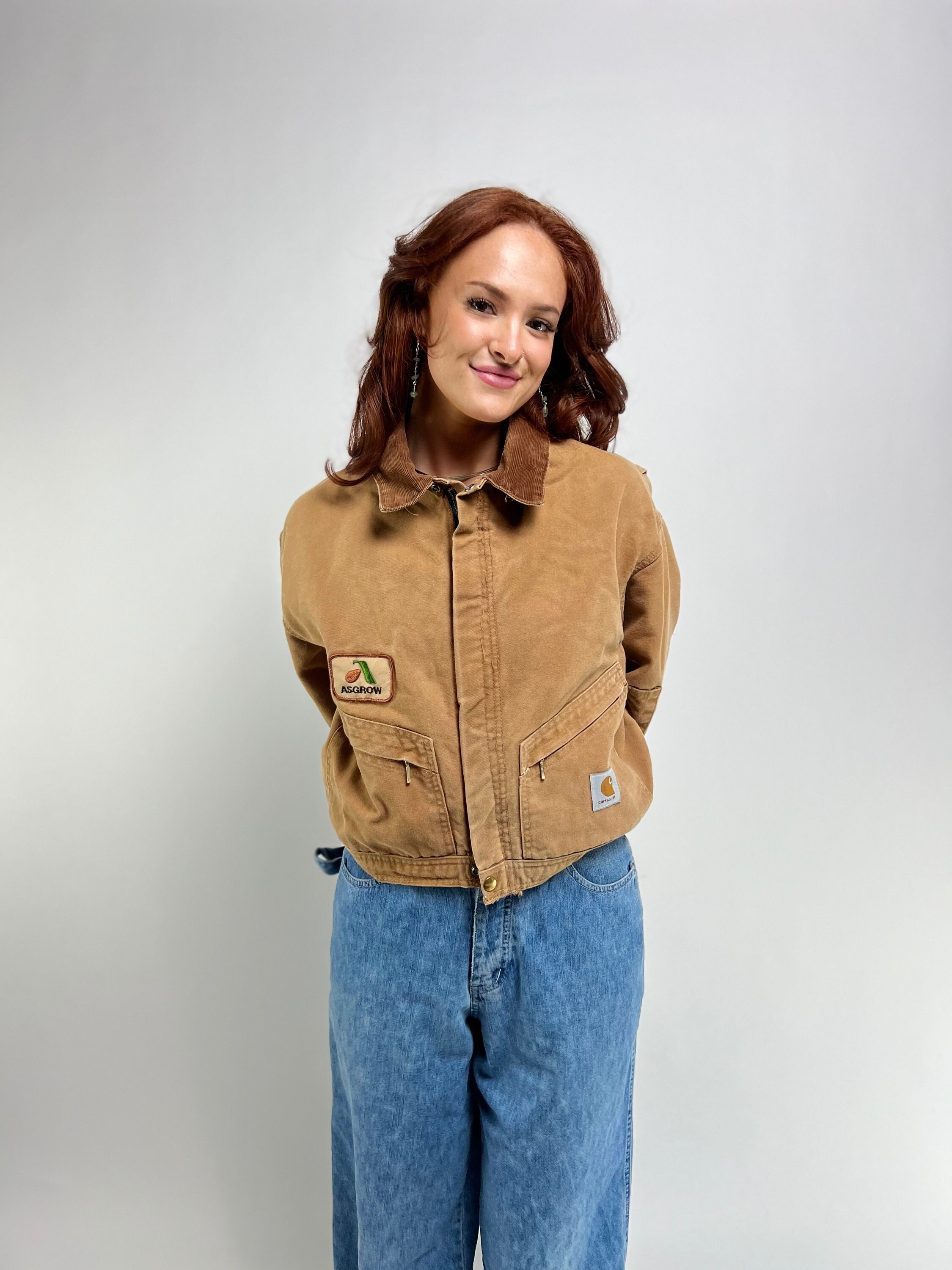 Carhartt Style Vintage 90s Cropped Jacket - Brown 90s Carhartt