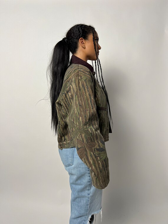 Hunting Jacket Vintage 90s Cropped Camo Print Can… - image 4