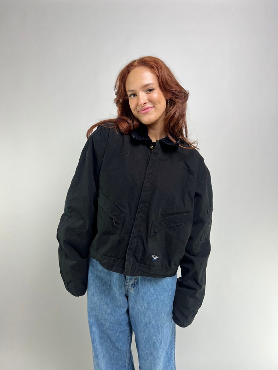 Carhartt Style Vintage 90s Cropped Black Jacket - 