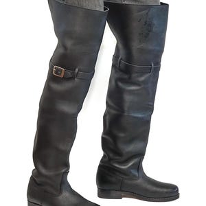 size 44 EU (11 USA) pirate cavalier knight men leather boots cosplay larp size