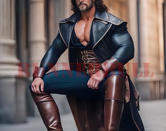 extra tall musketeer cavalier knight pirate men leather boots cosplay larp size 43 stivali uomo stile pirata cavaliere