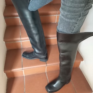 Tall Leather Cavalry Boots: Dragoon Musketeer Cosplay (Size 44 EU)
