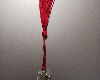 Handmade Resin Bookmark - Red Tassel