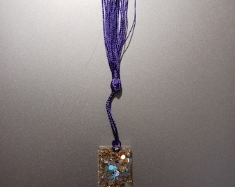 Handmade Resin Bookmark - Purple Tassel
