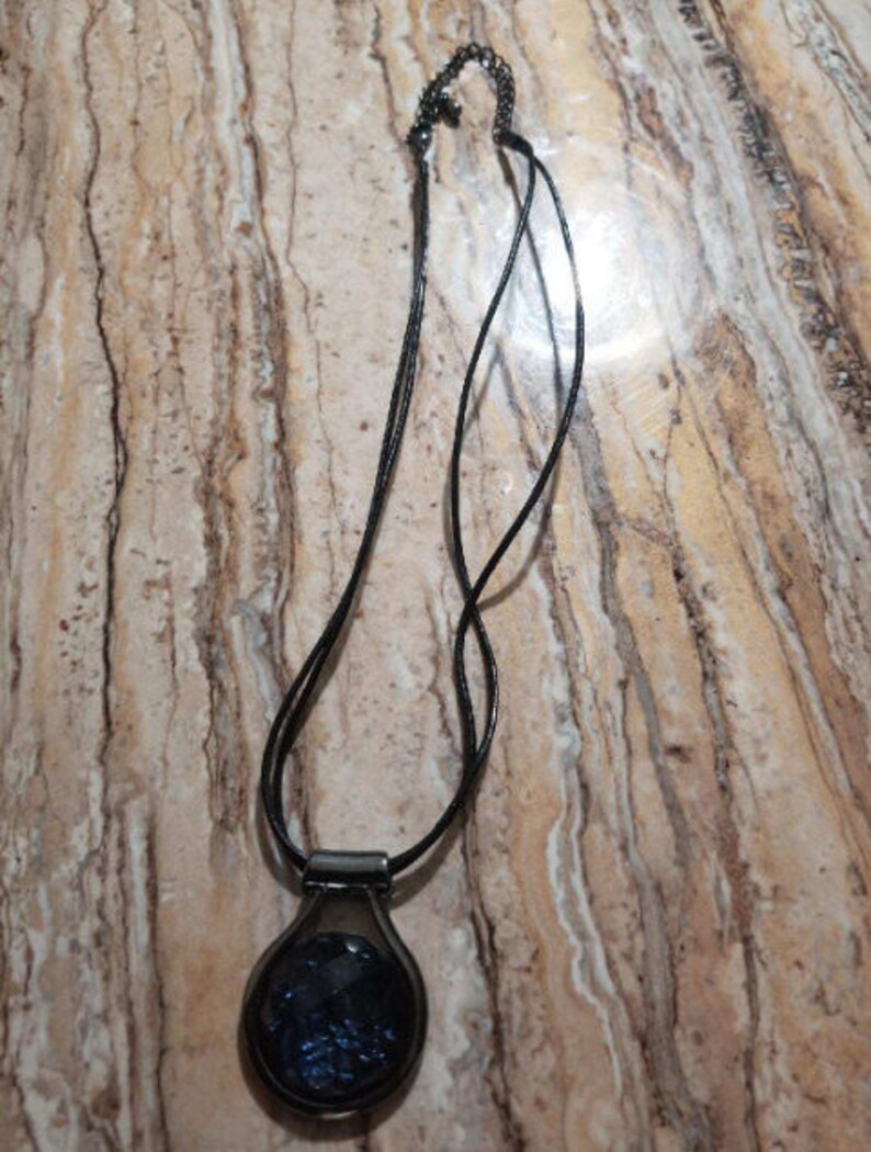 Dark Blue Sapphire Crystal Necklace