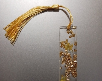 Handmade Resin Bookmark - Yellow Tassel