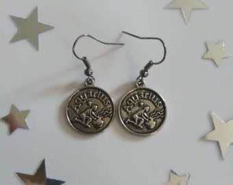 Zodiac Sign Aquarius Earrings