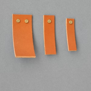 Light Brown Leather Cabinet Pull: Handmade Furniture Handle