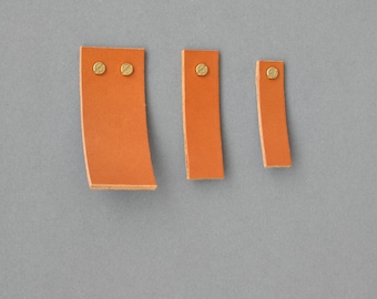 Light Brown Leather Cabinet Pull: Handmade Furniture Handle