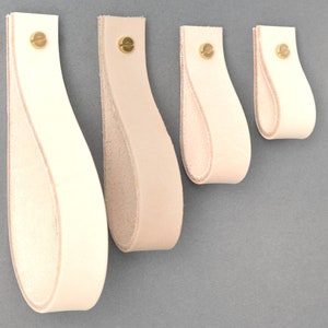 102mm cream leather pull