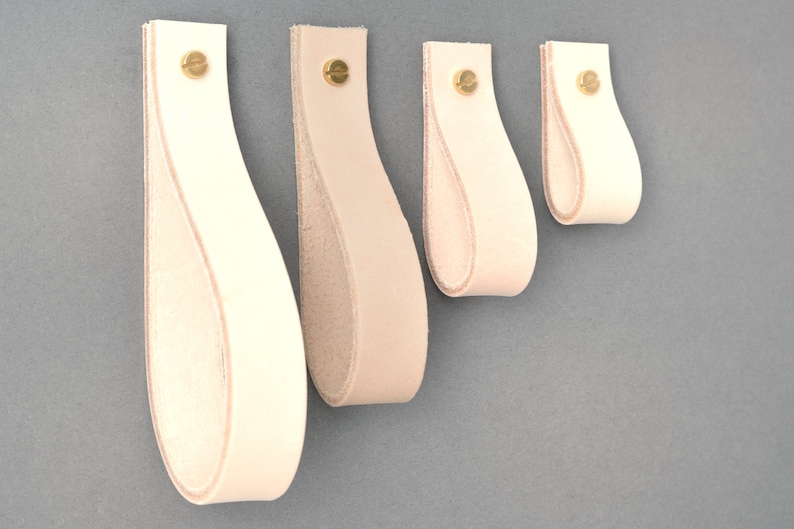 102mm cream leather pull
