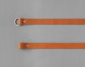 Light Brown Ceiling-Mounted Leather Strap - 2 pieces / Lade Maxi / Clothing Rack Holder, Ceiling-Mounted Rod Holder