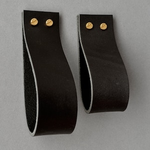 Black Leather Cabinet Pull / Lade Maxi #1 / Large Leather Drawer Knobs, Leather Door Handles, Furniture handles, Cupboard and Wardrobe Pulls