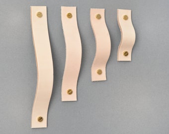 Undyed Leather Drawer Pull: Natural Leather Cabinet Handle, IKEA Upgrade