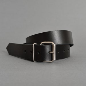 Black Wide Leather Belt / Lade Maxi #1 / Black Handmade Unisex Natural Leather Belt
