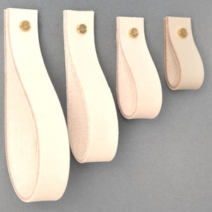 50mm cream leather pull
