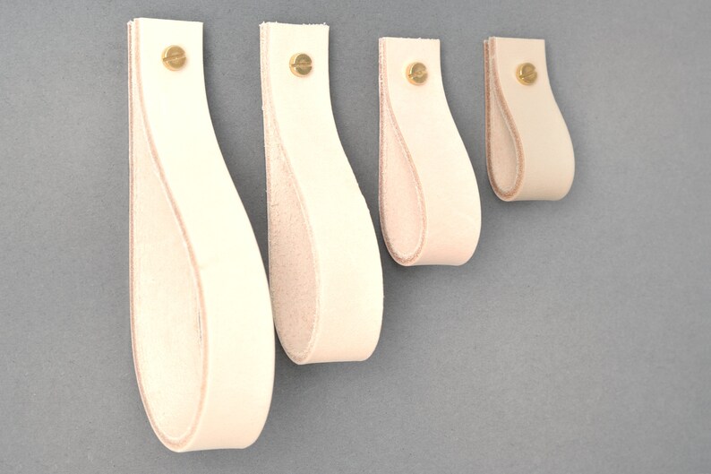 50mm cream leather pull
