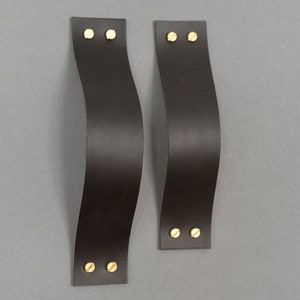 Black Leather Cabinet Handle / Lade Ny Maxi #1 / Large Leather Drawer Pulls, Leather Door Handles, Furniture Handles, Cupboard Pulls