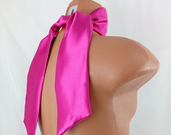 Hot Pink Satin Blindfold, Ribbon Tie