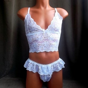 Sissy Lingerie For Men, Gay Men Lingerie, Crossdresser, Male Lingerie Set, Open Butt Cheeky Panties, Cuckold Panties, Femboy Lingerie