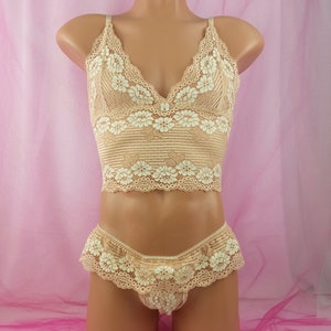 Limited Edition Sissy Crossdresser Set, Luxury Lace Set, Sissy Men Bra, Femboy Lingerie, Queer Lingerie,Transgender Underwear,Sissy Panties