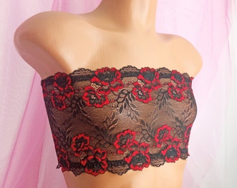 Sissy Lingerie: Floral Lace Strapless Bralette for Men