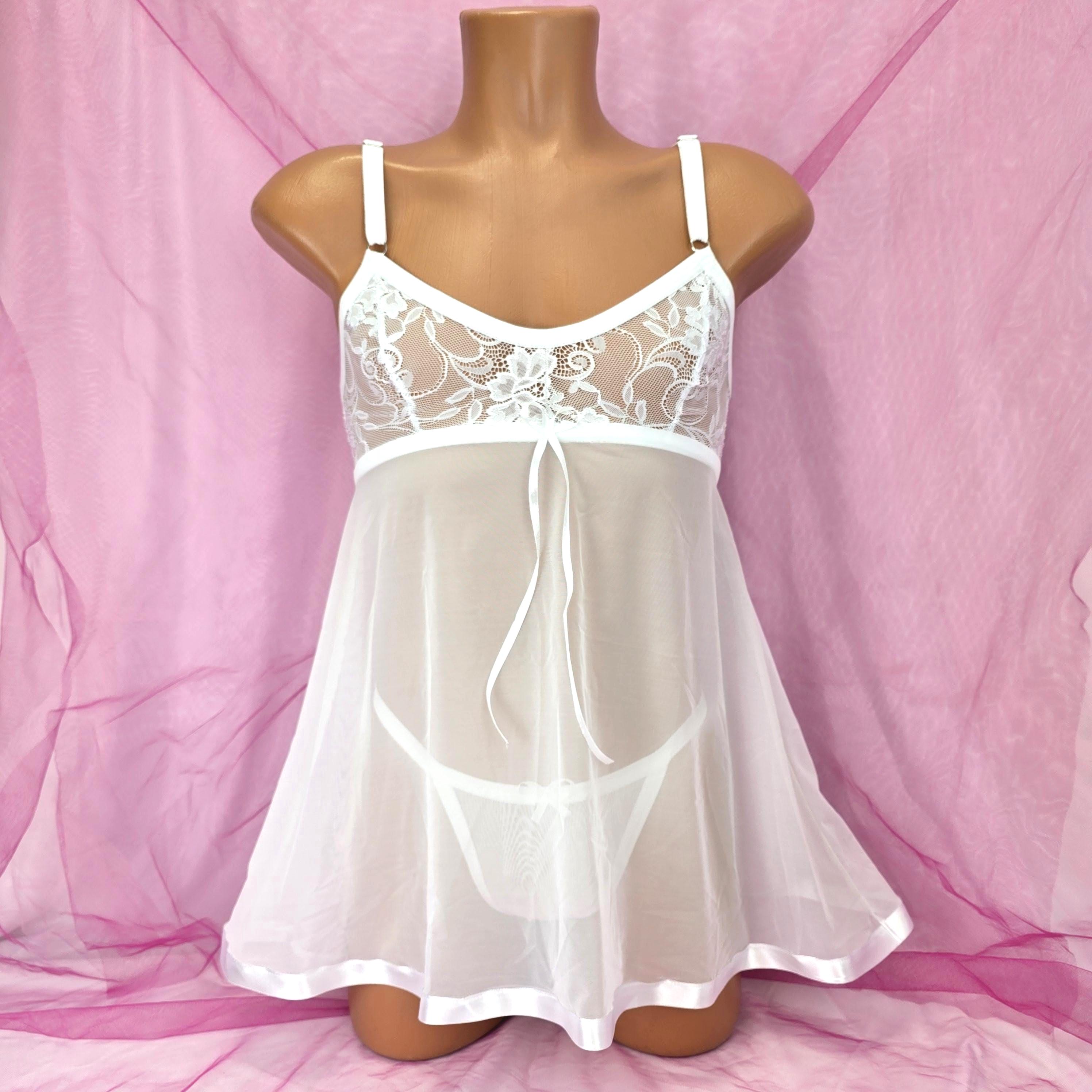 Buy Sheer White Nightie Online In India India