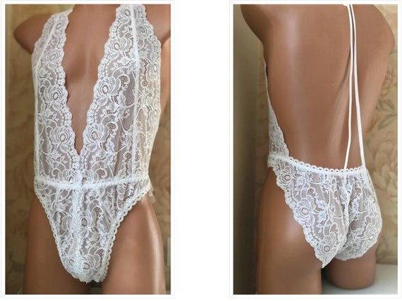 Floral Lace Sissy Bodysuit: Transparent Erotic Nightwear for Crossdres – My  Crossdresser Shop