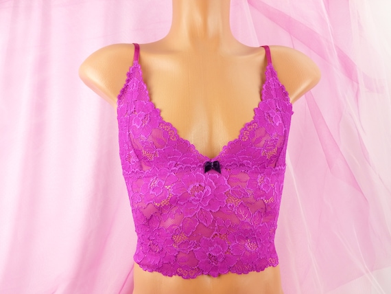 XDress Purple Lace Sissy Bra for Men (Small) at  Men's Clothing store