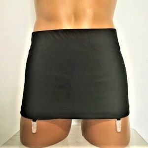 Men's Black Spandex Garter Skirt, Dance Wear image 1