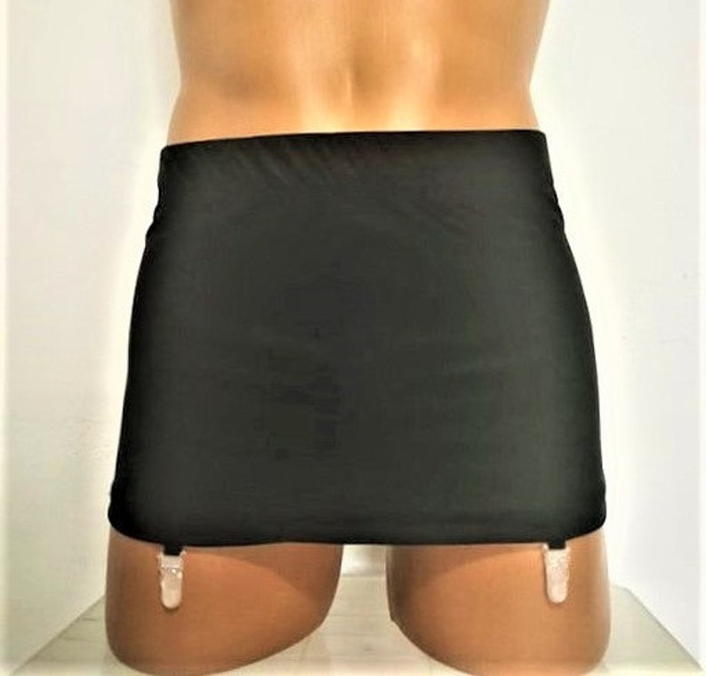Men's Black Spandex Garter Skirt, Dance Wear image 1