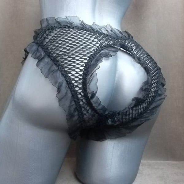 Men Panties, Dominatrix, Sissy, Fishnet Panties, Sissy Lingerie, Gay Man Panties, Cross Dresser, See Through Lingerie, Sheer Panties