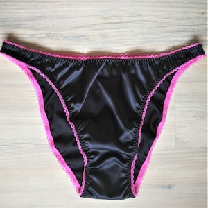 JUBEN Knickers,Womens Black Briefs,Satin Underwear for Women