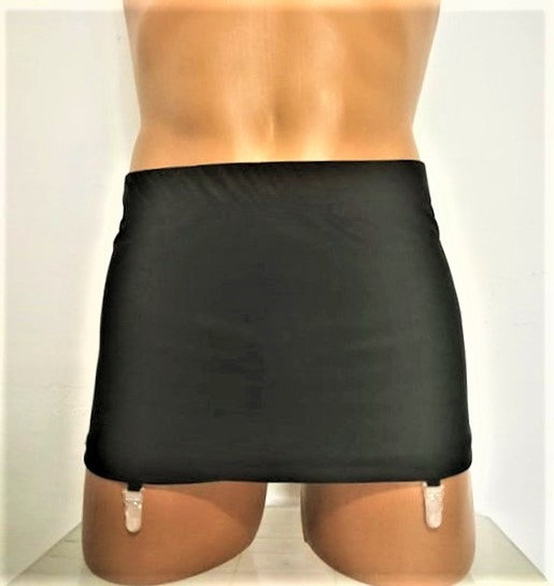 Men's Black Spandex Garter Skirt, Dance Wear image 6