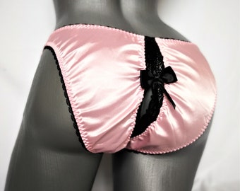 Sissy Maid Satin Panties, Open Back Lingerie, Plus Size