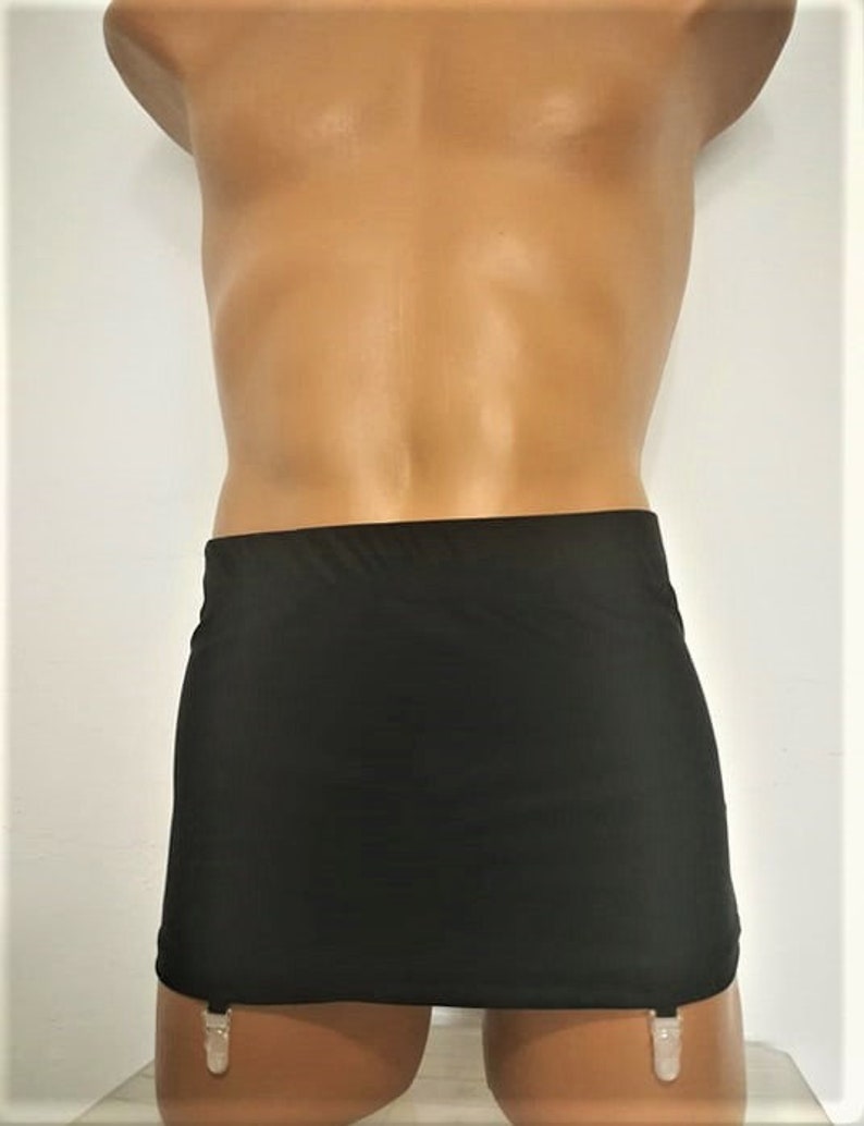Men's Black Spandex Garter Skirt, Dance Wear image 8