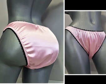 Culotte en satin pour homme, culotte de poule mouillée, travesti, lingerie transgenre, cocu poule mouillée, sous-vêtements roses, lingerie homme