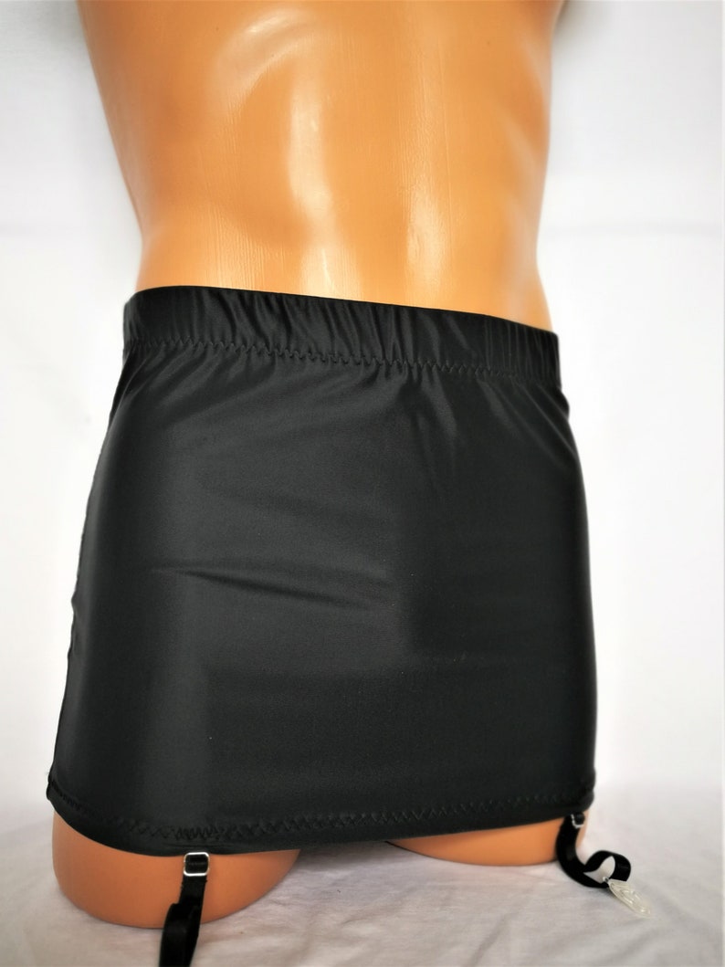 Men's Black Spandex Garter Skirt, Dance Wear image 2
