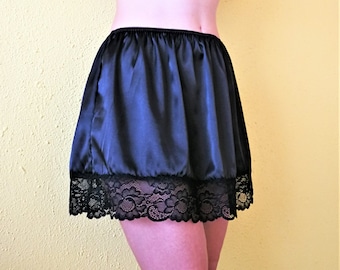 Satin Mini Skirt with Lace Trim, Crossdresser, Men's Skirt