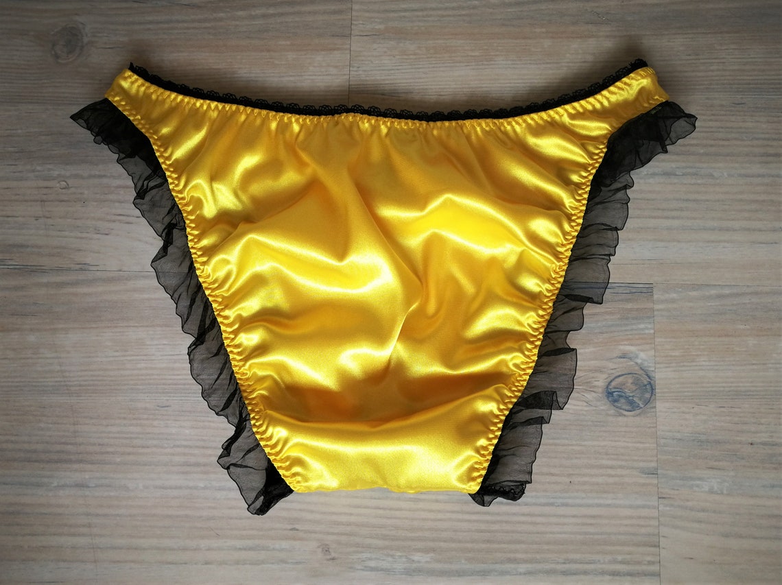 Bragas de satén Bragas amarillas DDLG Amantes de los Etsy España