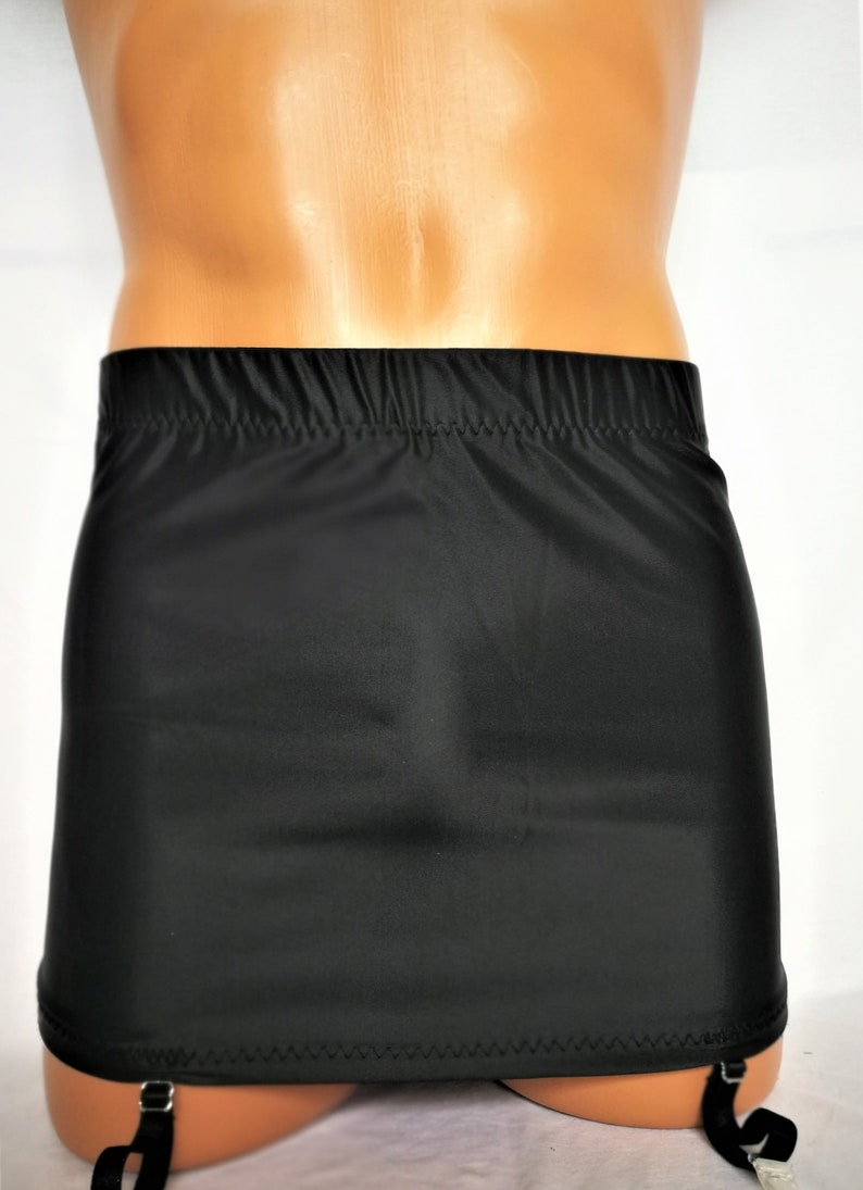 Men's Black Spandex Garter Skirt, Dance Wear image 4