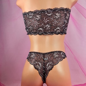 Mens Sexy Casual Slim Fit Low Cut Fashionable Floral Lace Bra