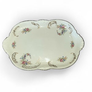 Rosenthal Selb Germany Sanssouci Rose Ivory Gold Trim 19&quot; Oval Platter